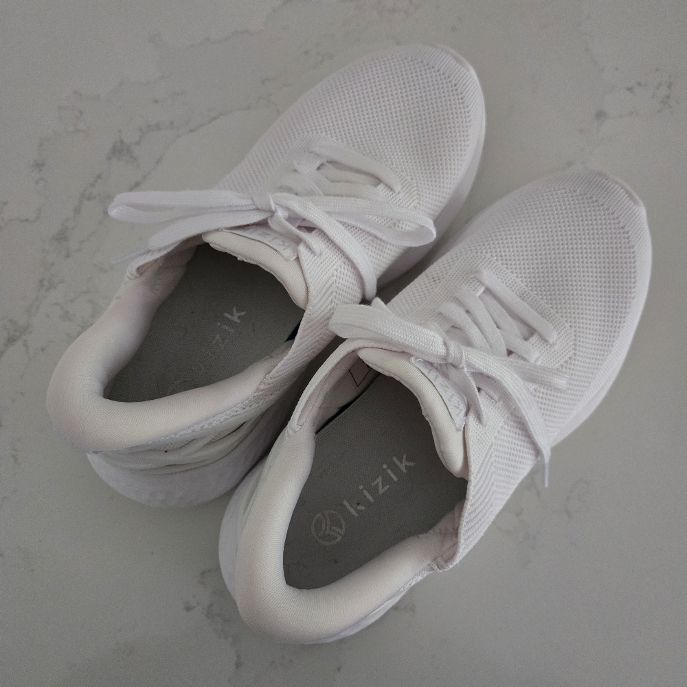 Kizik Athens Hands Free Knit Sneaker Slip On Laces White Women's Size 7.5 WIDE - Picture 3 of 8